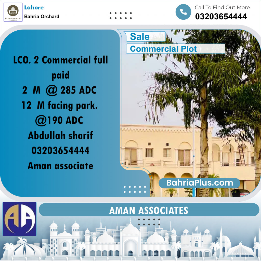 Commercial Plot for Sale in Bahria Orchard, Lahore - (BP-155197)