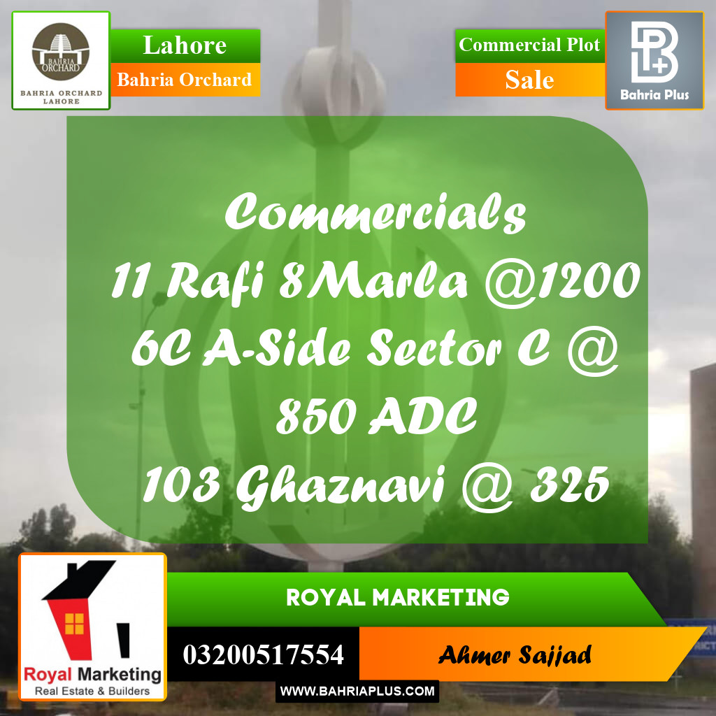 Commercial Plot for Sale in Bahria Orchard, Lahore - (BP-155208)