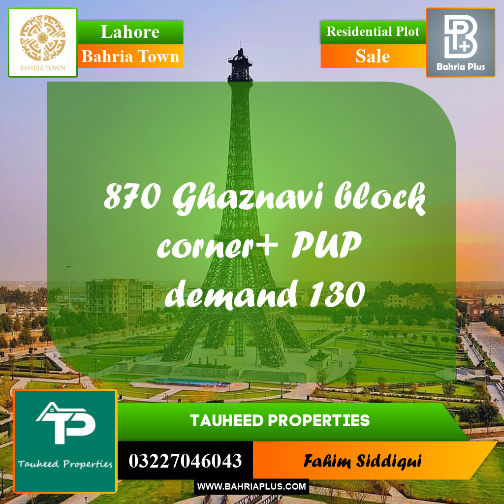 Residential Plot for Sale in Bahria Town, Lahore - (BP-155227)