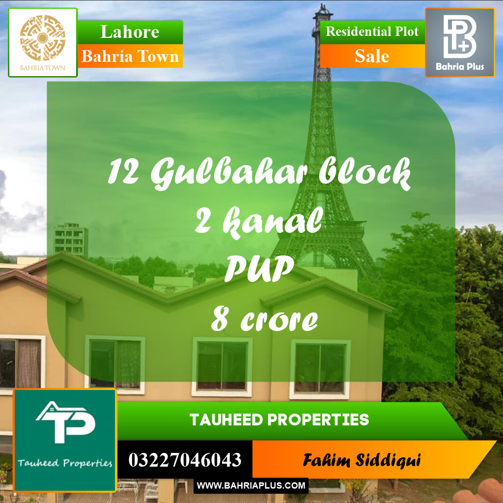 Residential Plot for Sale in Bahria Town, Lahore - (BP-155229)