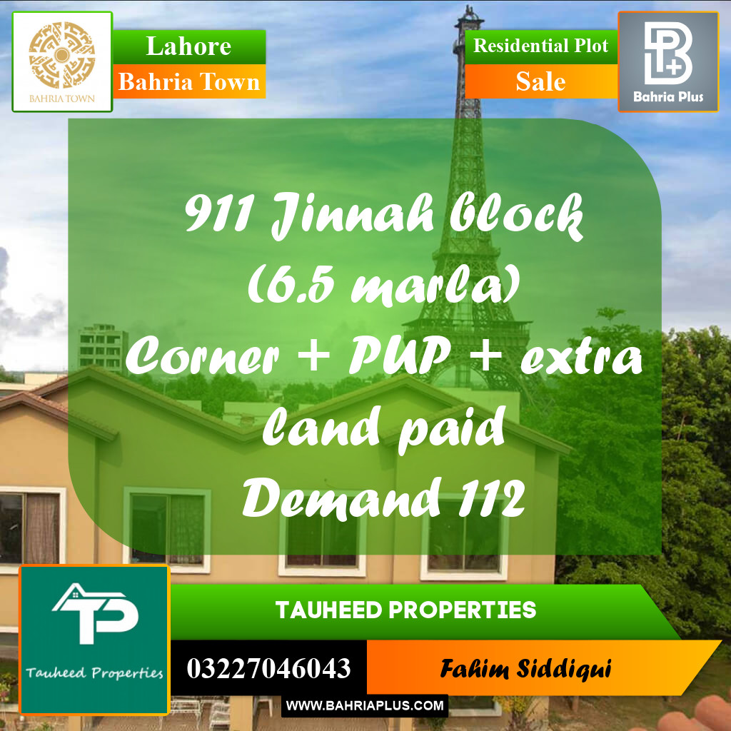 Residential Plot for Sale in Bahria Town, Lahore - (BP-155236)