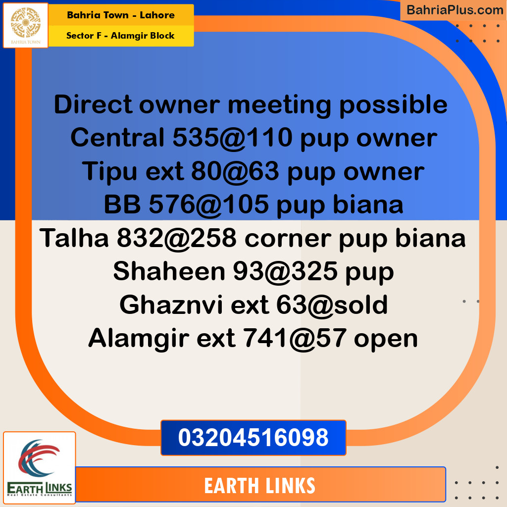 Residential Plot for Sale in Sector F - Alamgir Block -  Bahria Town, Lahore - (BP-155248)