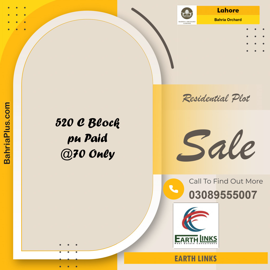 Residential Plot for Sale in Bahria Orchard, Lahore - (BP-155257)