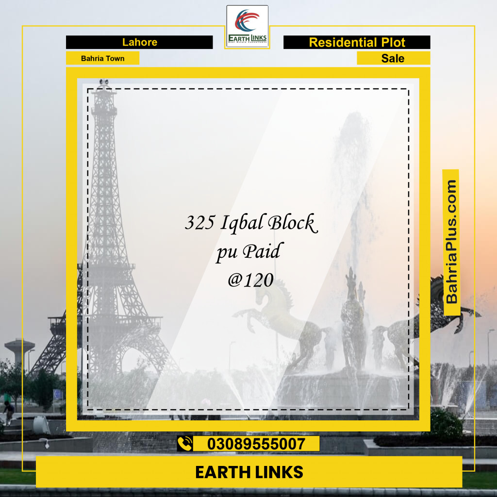 Residential Plot for Sale in Bahria Town, Lahore - (BP-155274)