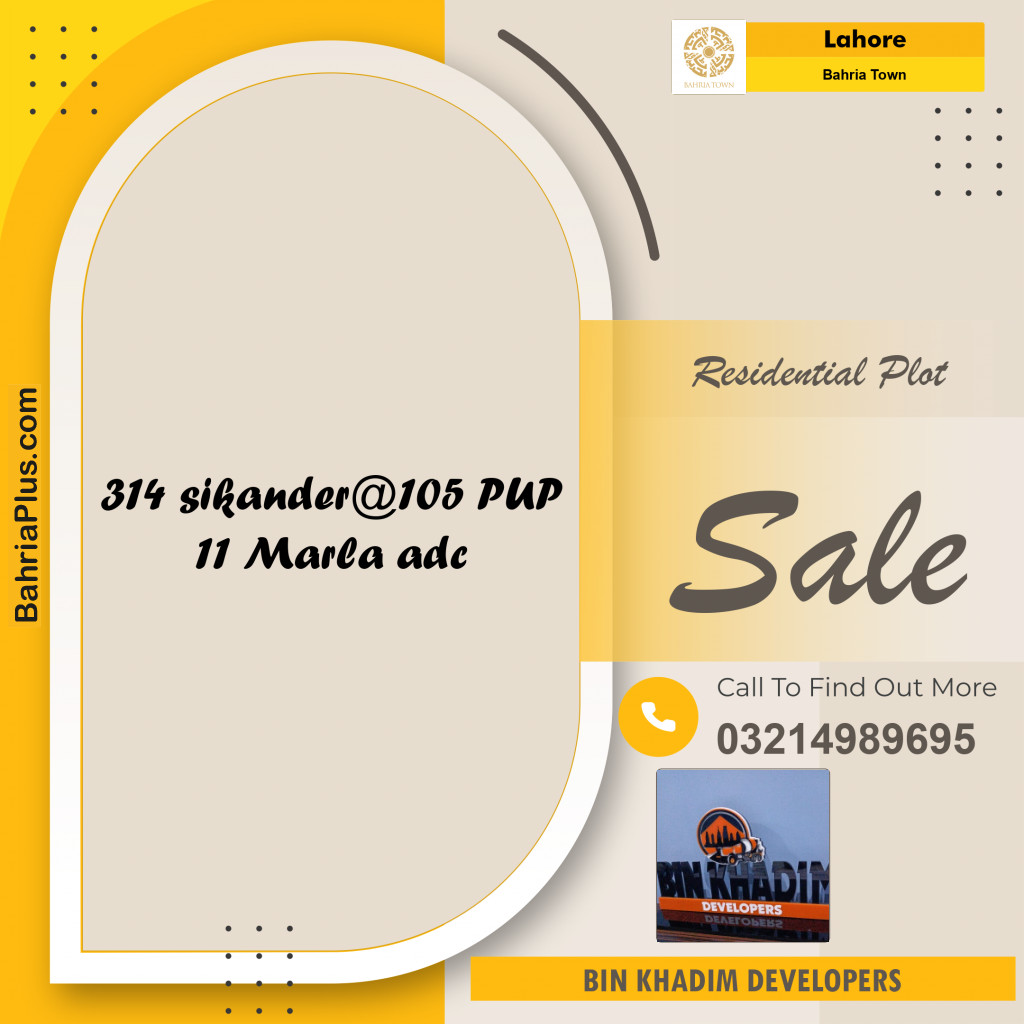 Residential Plot for Sale in Bahria Town, Lahore - (BP-155278)