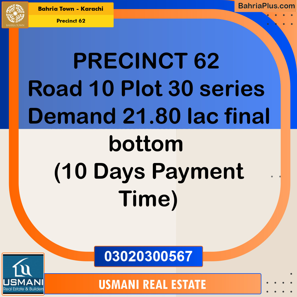 Residential Plot for Sale in Precinct 62 -  Bahria Town, Karachi - (BP-155279)