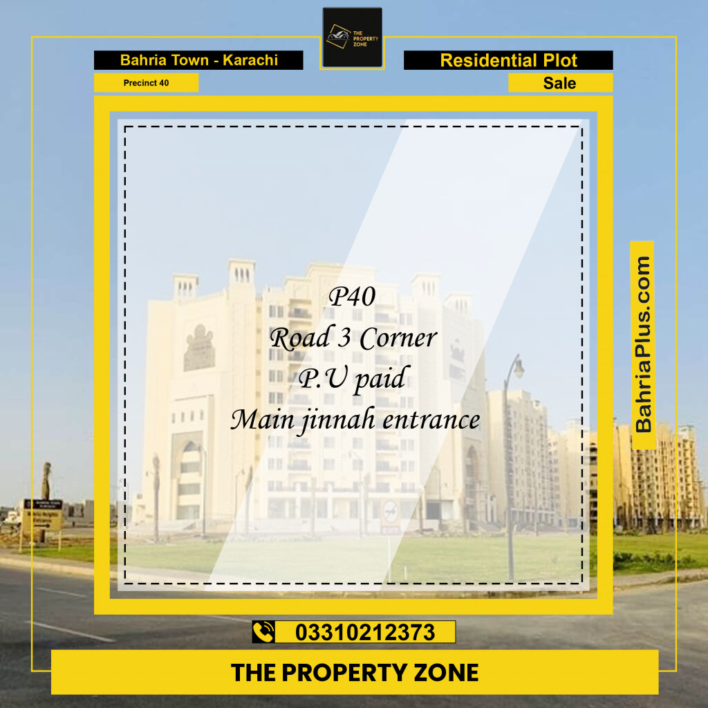 Residential Plot for Sale in Precinct 40 -  Bahria Town, Karachi - (BP-155303)