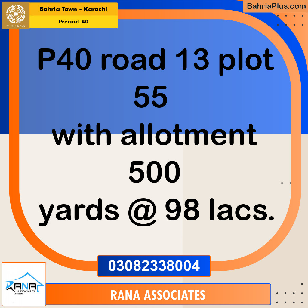 Residential Plot for Sale in Precinct 40 -  Bahria Town, Karachi - (BP-155307)