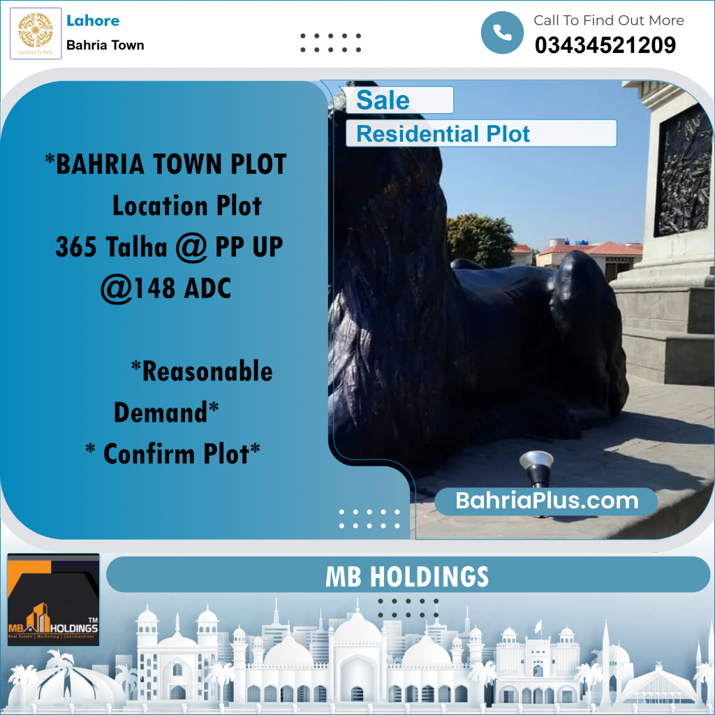 Residential Plot for Sale in Sector F - Talha Block -  Bahria Town, Lahore - (BP-155346)