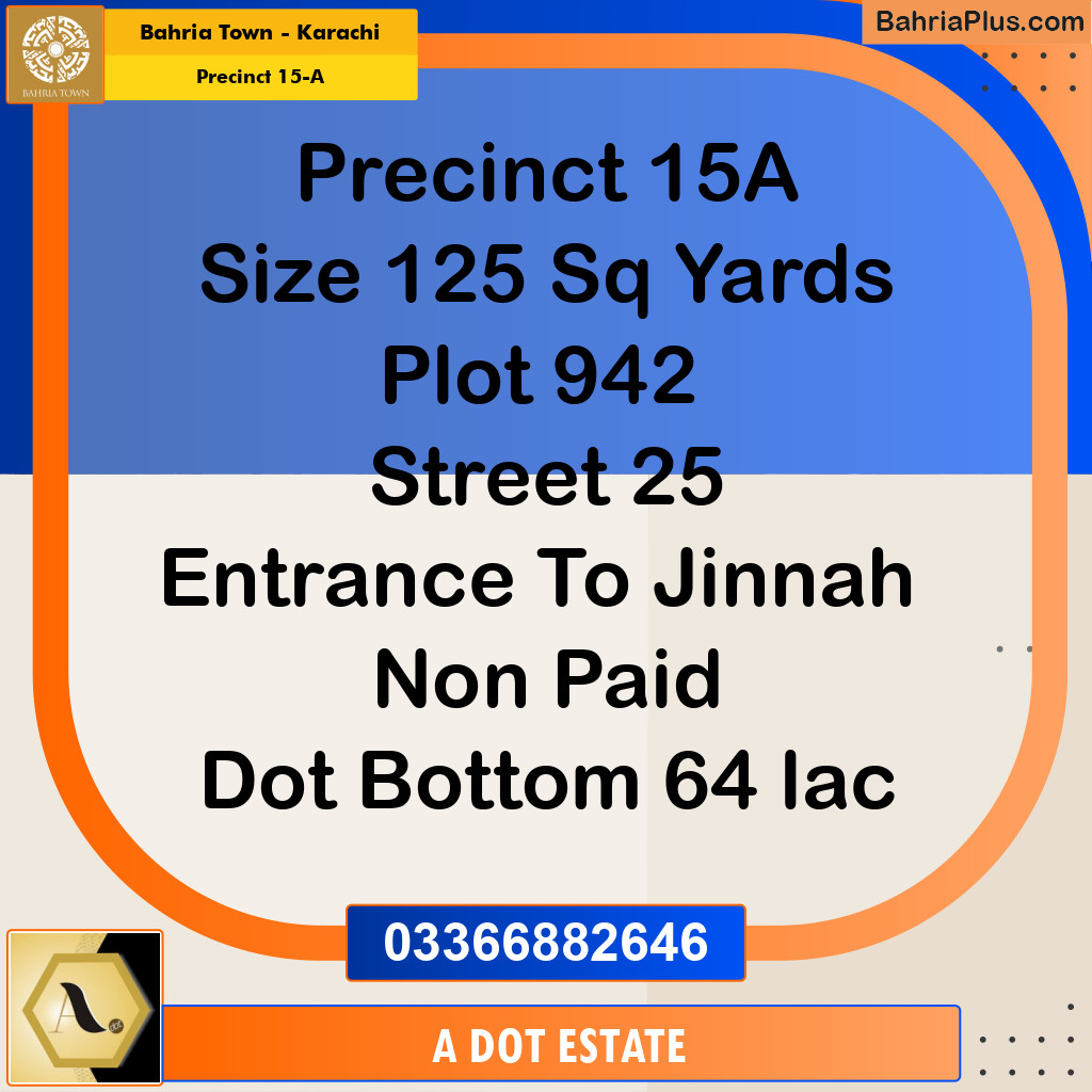 125 Sq. Yards Residential Plot for Sale in Precinct 15-A -  Bahria Town, Karachi - (BP-155368)