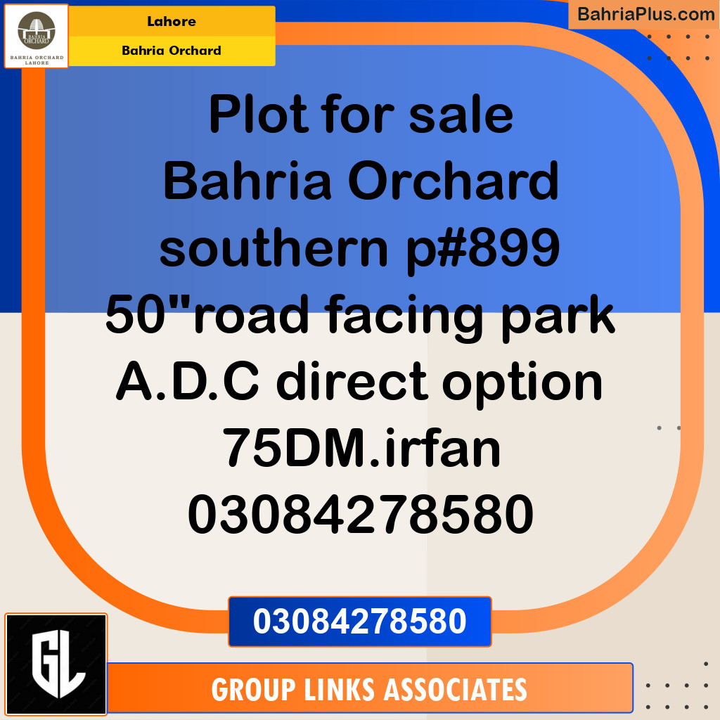 Residential Plot for Sale in Bahria Orchard, Lahore - (BP-155405)