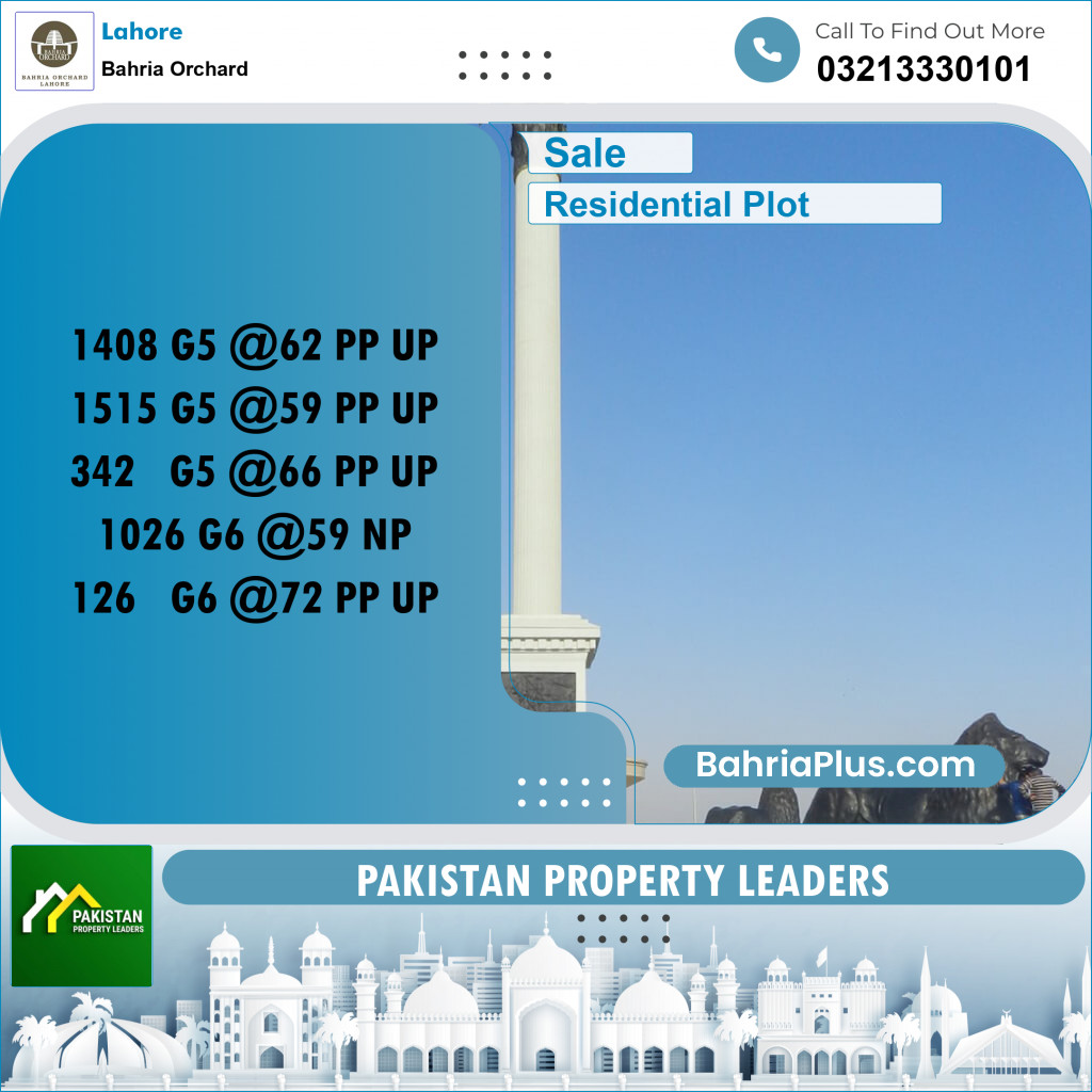 Residential Plot for Sale in Bahria Orchard, Lahore - (BP-155454)