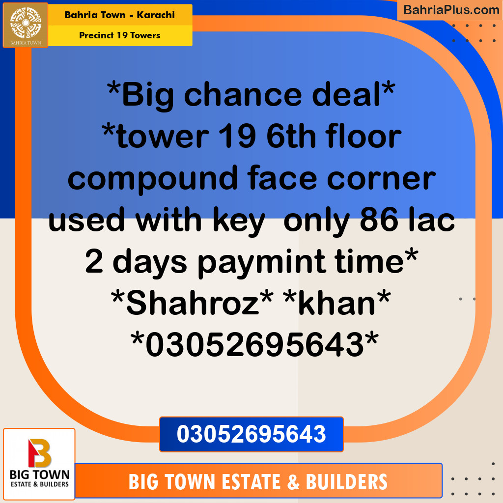 Residential Plot for Sale in Precinct 19 Towers -  Bahria Town, Karachi - (BP-155459)