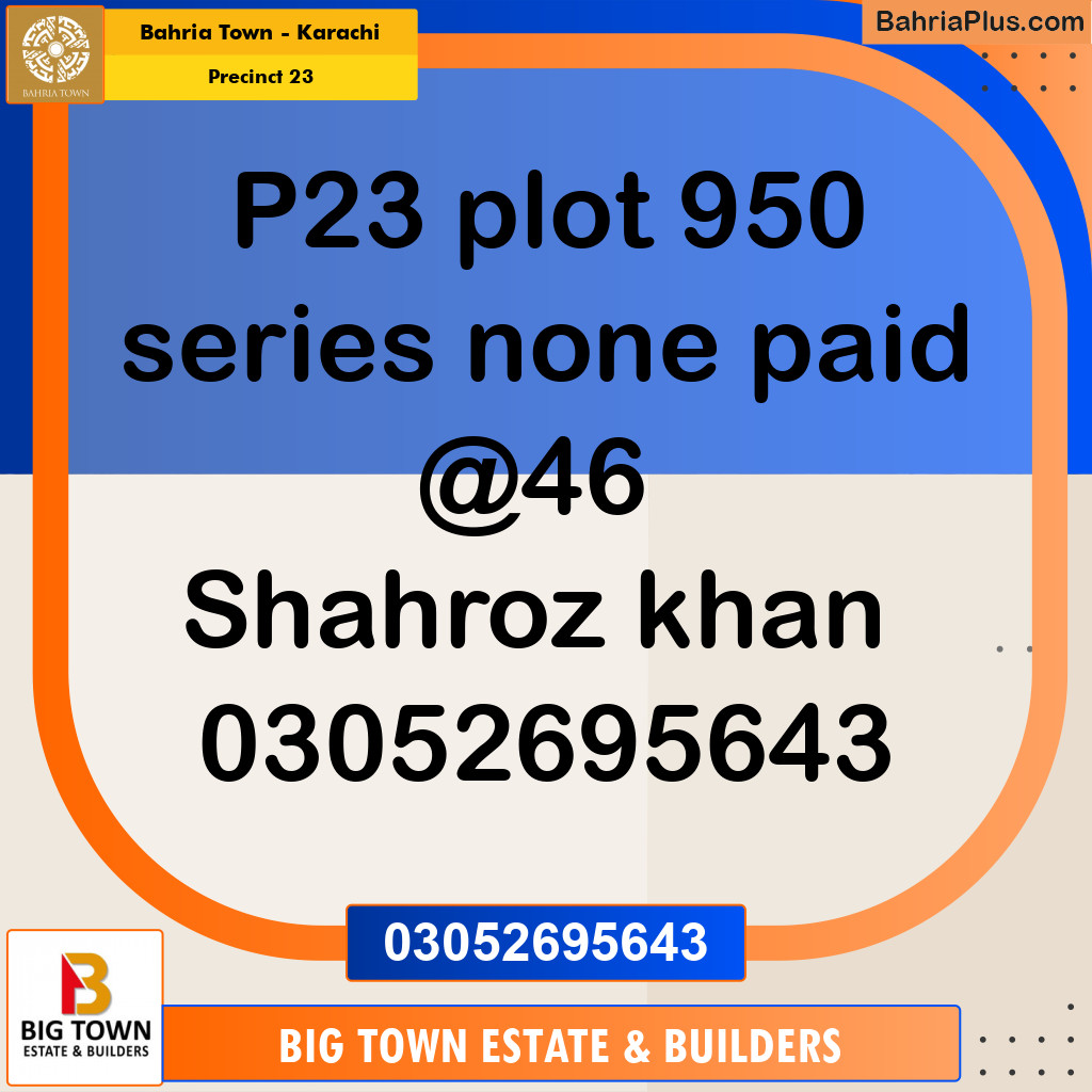 125 Sq. Yards Residential Plot for Sale in Precinct 23 -  Bahria Town, Karachi - (BP-155460)