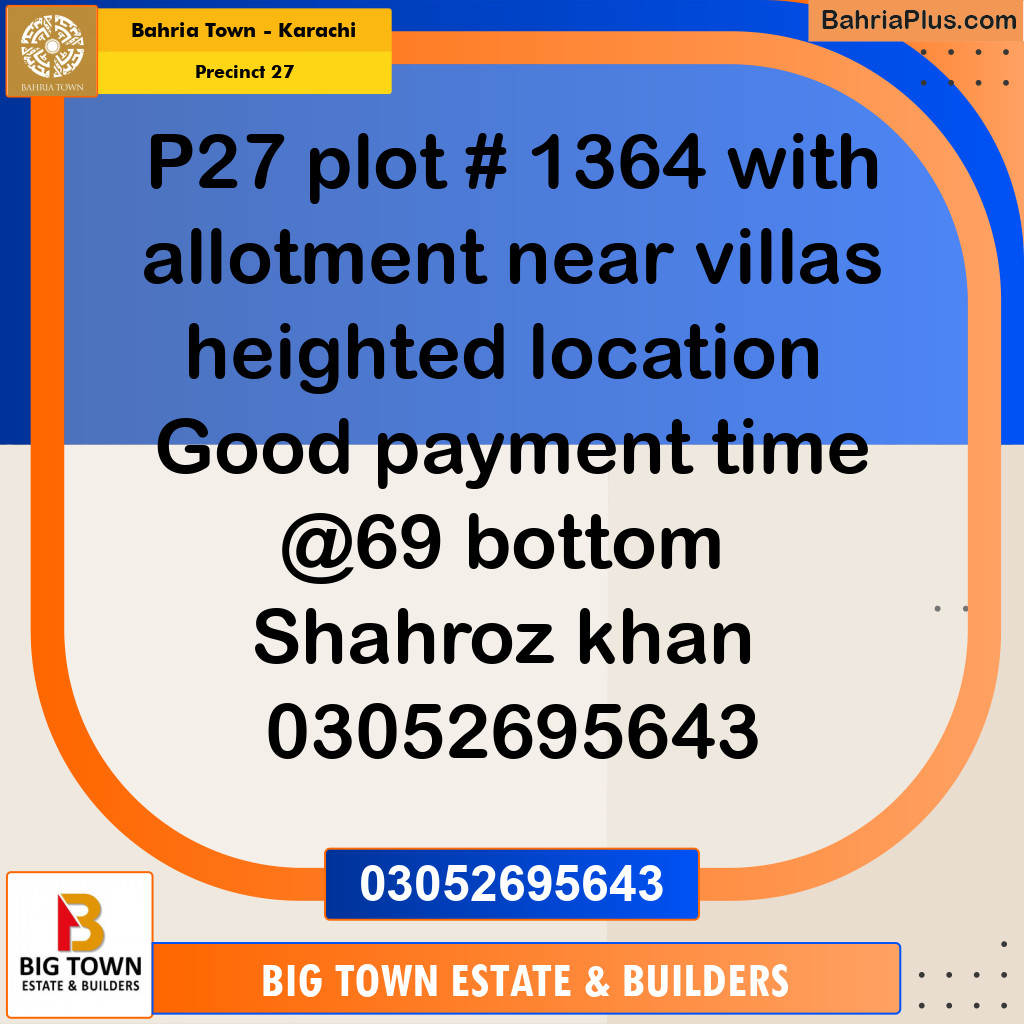 Residential Plot for Sale in Precinct 27 -  Bahria Town, Karachi - (BP-155462)