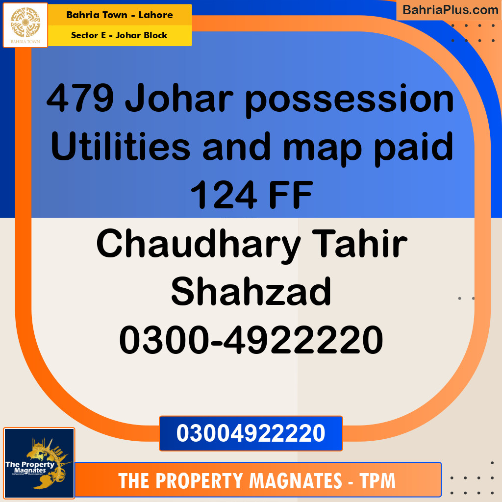 Residential Plot for Sale in Sector E - Johar Block -  Bahria Town, Lahore - (BP-155557)