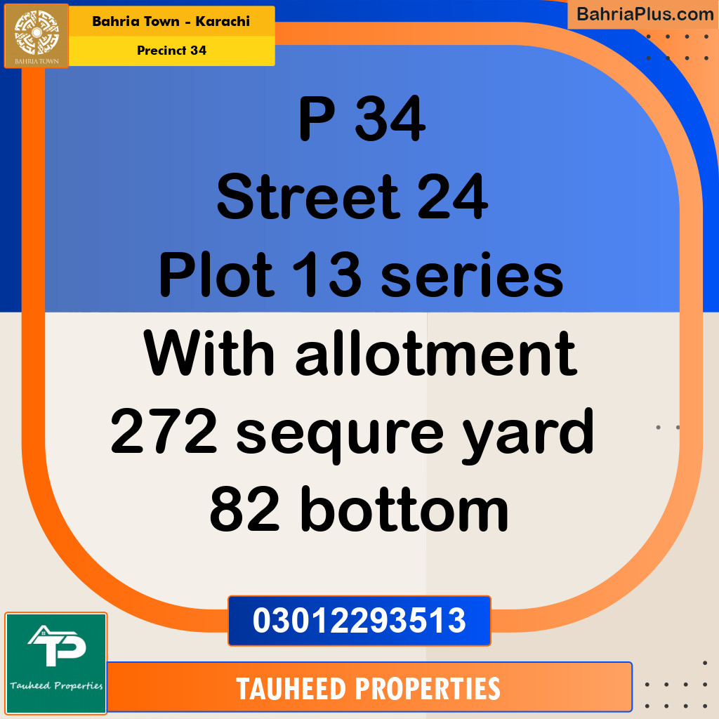 250 Sq. Yards Residential Plot for Sale in Precinct 34 -  Bahria Town, Karachi - (BP-155577)