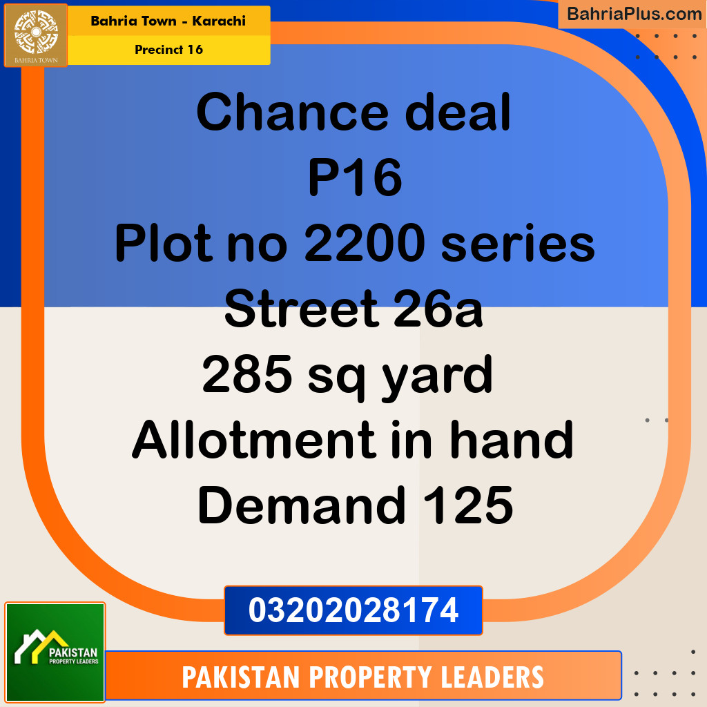 250 Sq. Yards Residential Plot for Sale in Precinct 16 -  Bahria Town, Karachi - (BP-155586)
