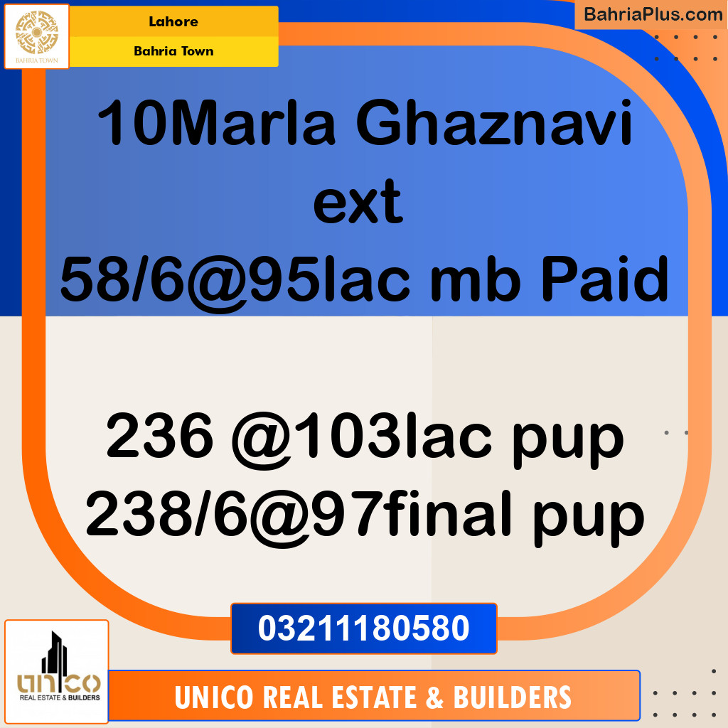 Residential Plot for Sale in Sector F - Ghaznavi Ext. Block -  Bahria Town, Lahore - (BP-155608)