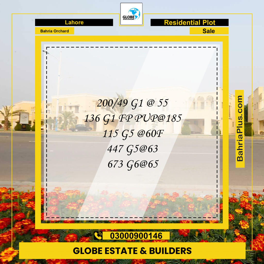 Residential Plot for Sale in Bahria Orchard, Lahore - (BP-155614)