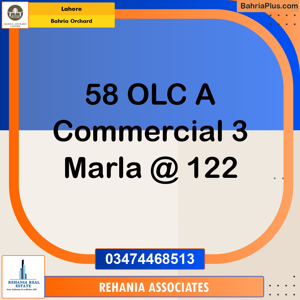 Commercial Plot for Sale in OLC A Commercial -  Bahria Orchard, Lahore - (BP-155631)