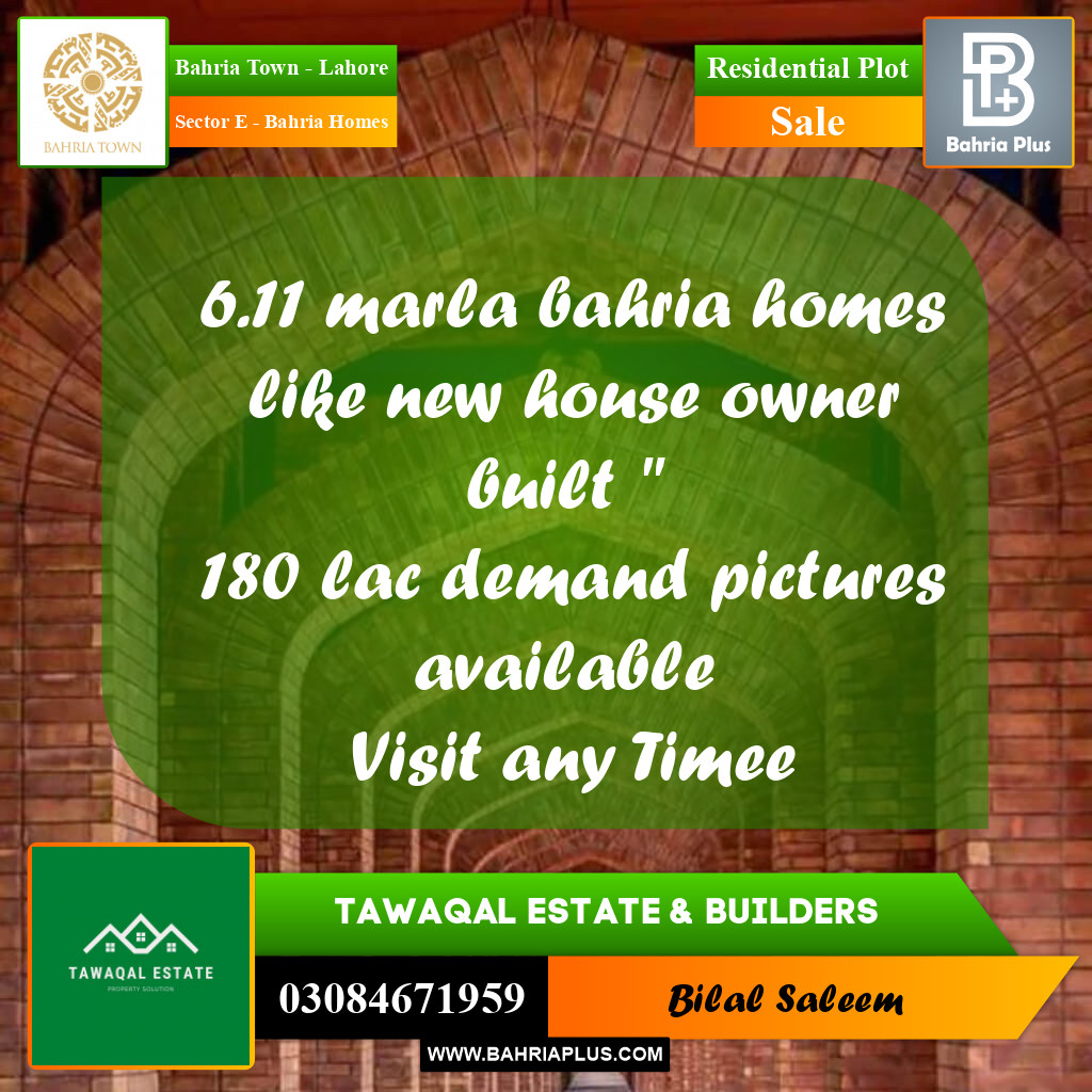 Residential Plot for Sale in Sector E - Bahria Homes -  Bahria Town, Lahore - (BP-155642)