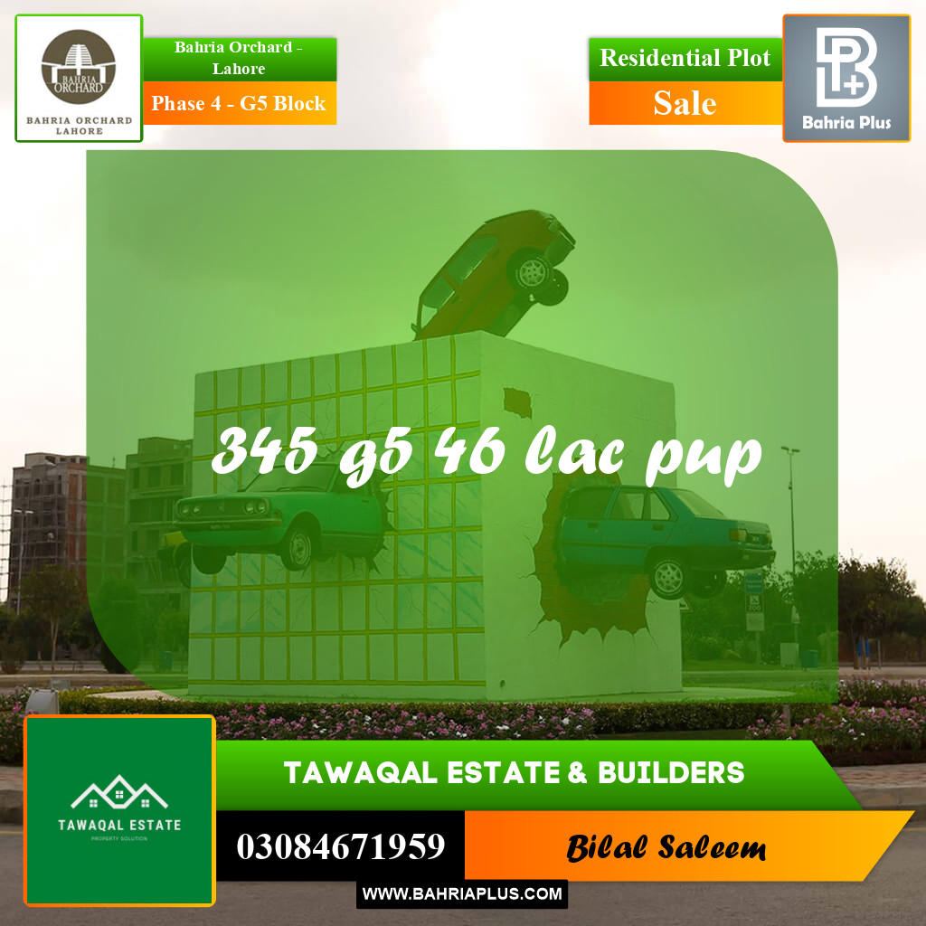 Residential Plot for Sale in Phase 4 - G5 Block -  Bahria Orchard, Lahore - (BP-155644)