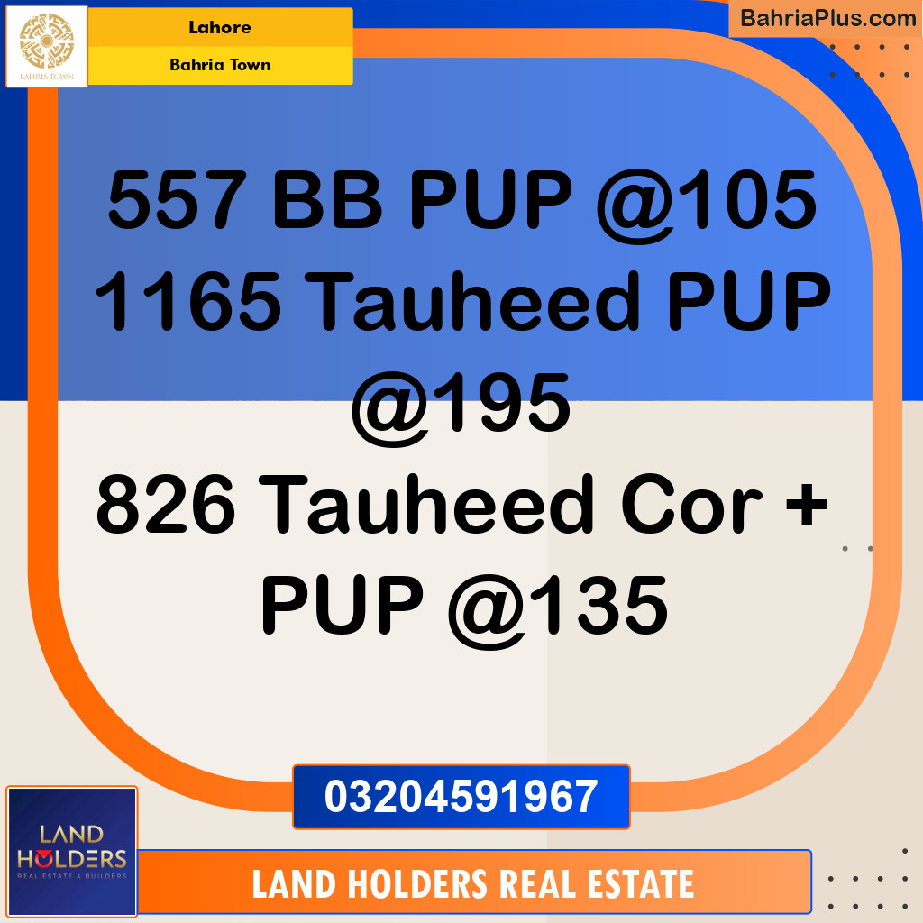 Residential Plot for Sale in Sector D - BB Block -  Bahria Town, Lahore - (BP-155652)