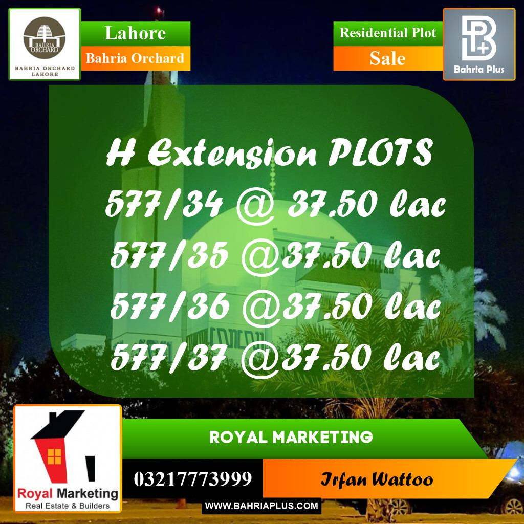 Residential Plot for Sale in Bahria Orchard, Lahore - (BP-155658)