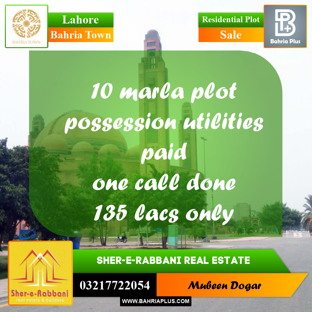 Residential Plot for Sale in Bahria Town, Lahore - (BP-155666)