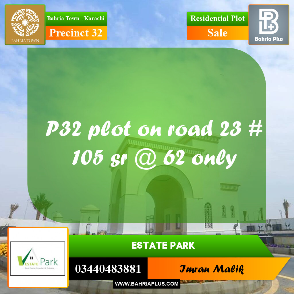 250 Sq. Yards Residential Plot for Sale in Precinct 32 -  Bahria Town, Karachi - (BP-155698)