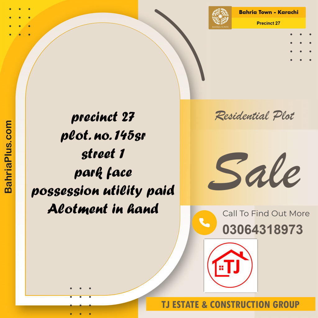 Residential Plot for Sale in Precinct 27 -  Bahria Town, Karachi - (BP-155704)
