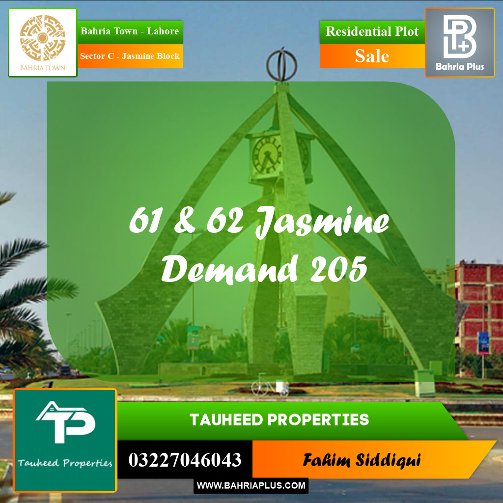Residential Plot for Sale in Sector C - Jasmine Block -  Bahria Town, Lahore - (BP-155742)