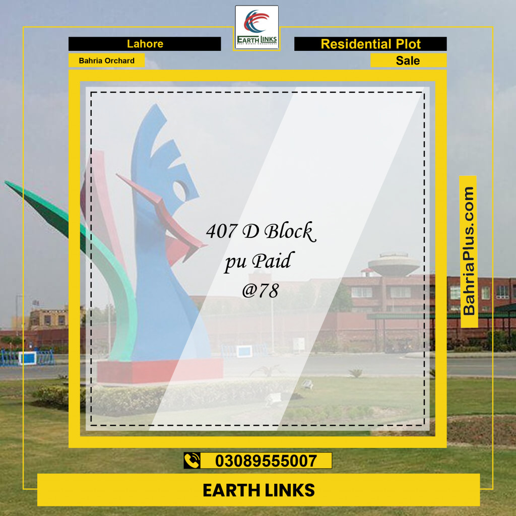 Residential Plot for Sale in Bahria Orchard, Lahore - (BP-155761)