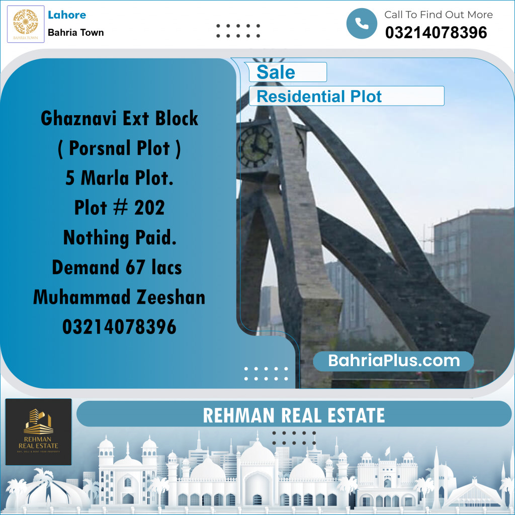 Residential Plot for Sale in Bahria Town, Lahore - (BP-155804)