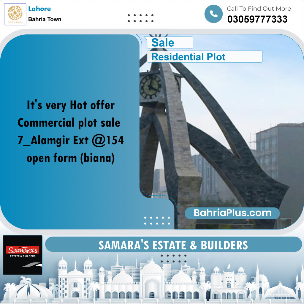 Residential Plot for Sale in Bahria Town, Lahore - (BP-155806)