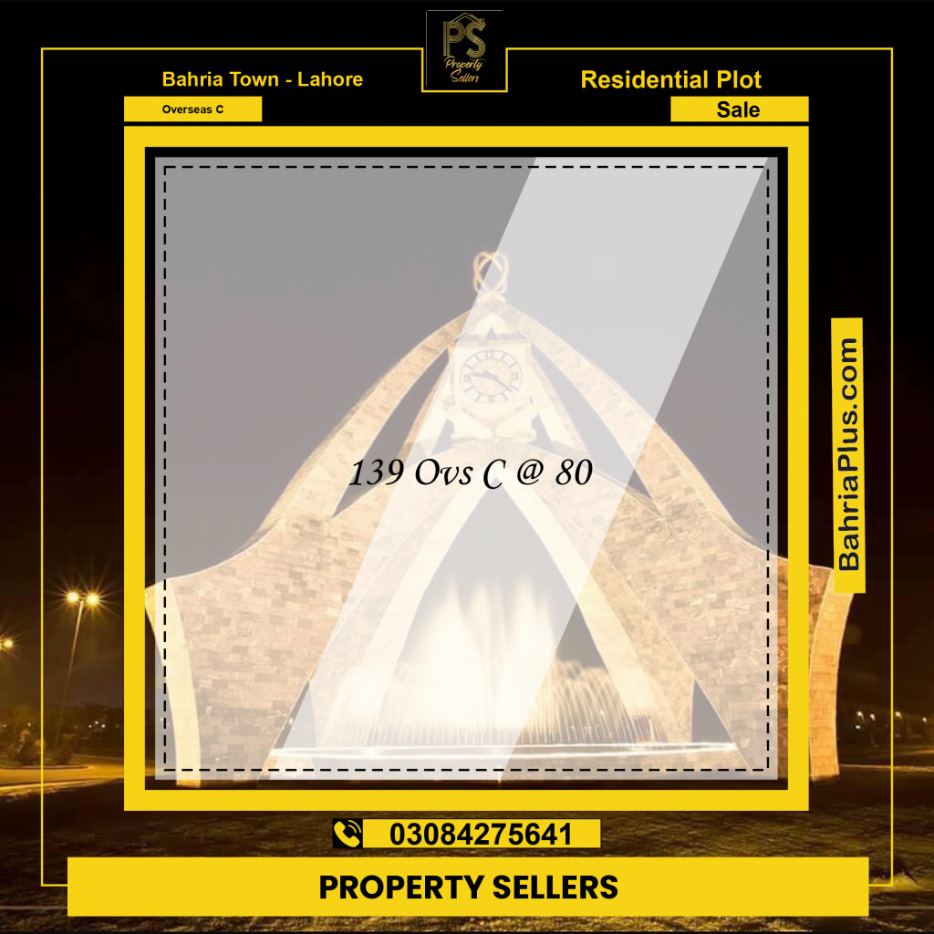 Residential Plot for Sale in Overseas C -  Bahria Town, Lahore - (BP-155808)
