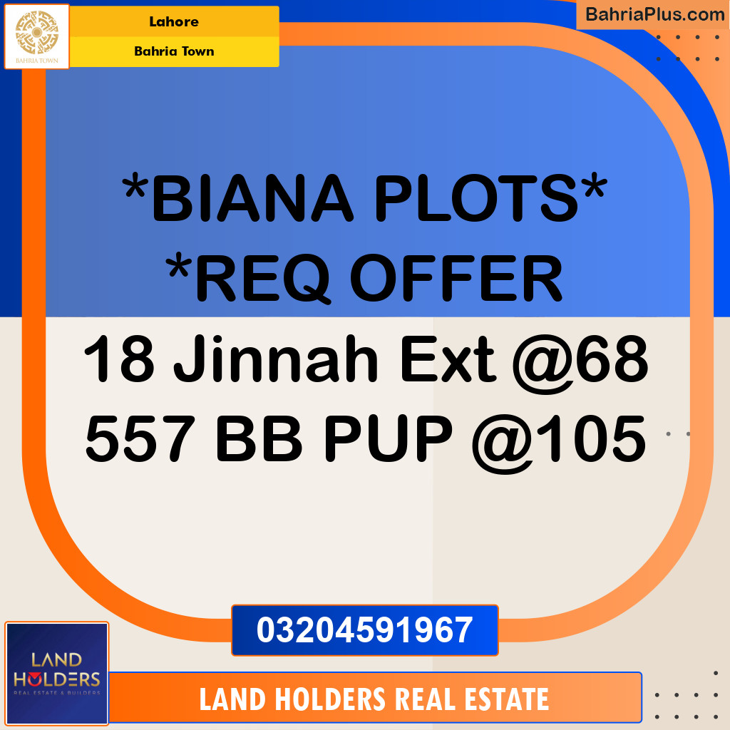 Residential Plot for Sale in Bahria Town, Lahore - (BP-155859)