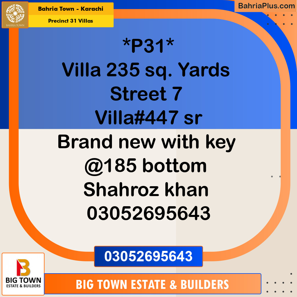 Residential Plot for Sale in Precinct 31 Villas -  Bahria Town, Karachi - (BP-155860)