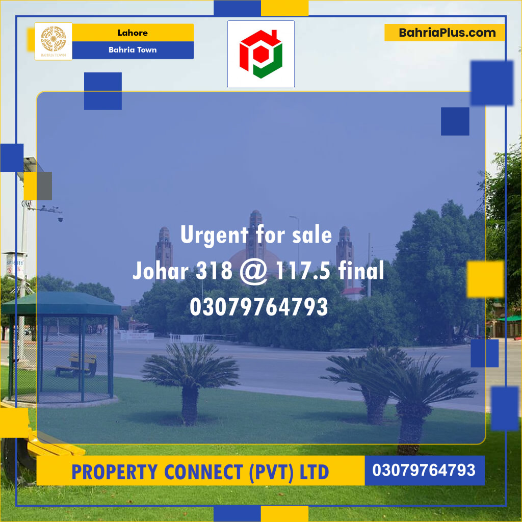 Residential Plot for Sale in Sector E - Johar Block -  Bahria Town, Lahore - (BP-155864)