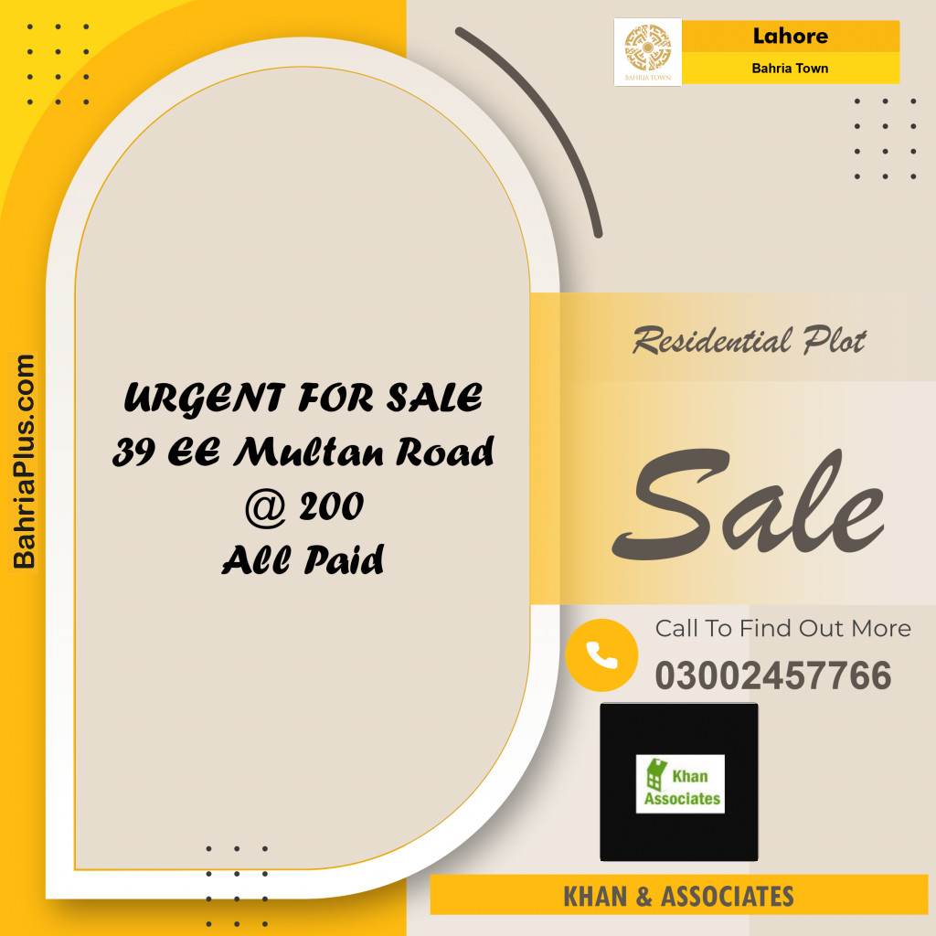 Residential Plot for Sale in Bahria Town, Lahore - (BP-155867)