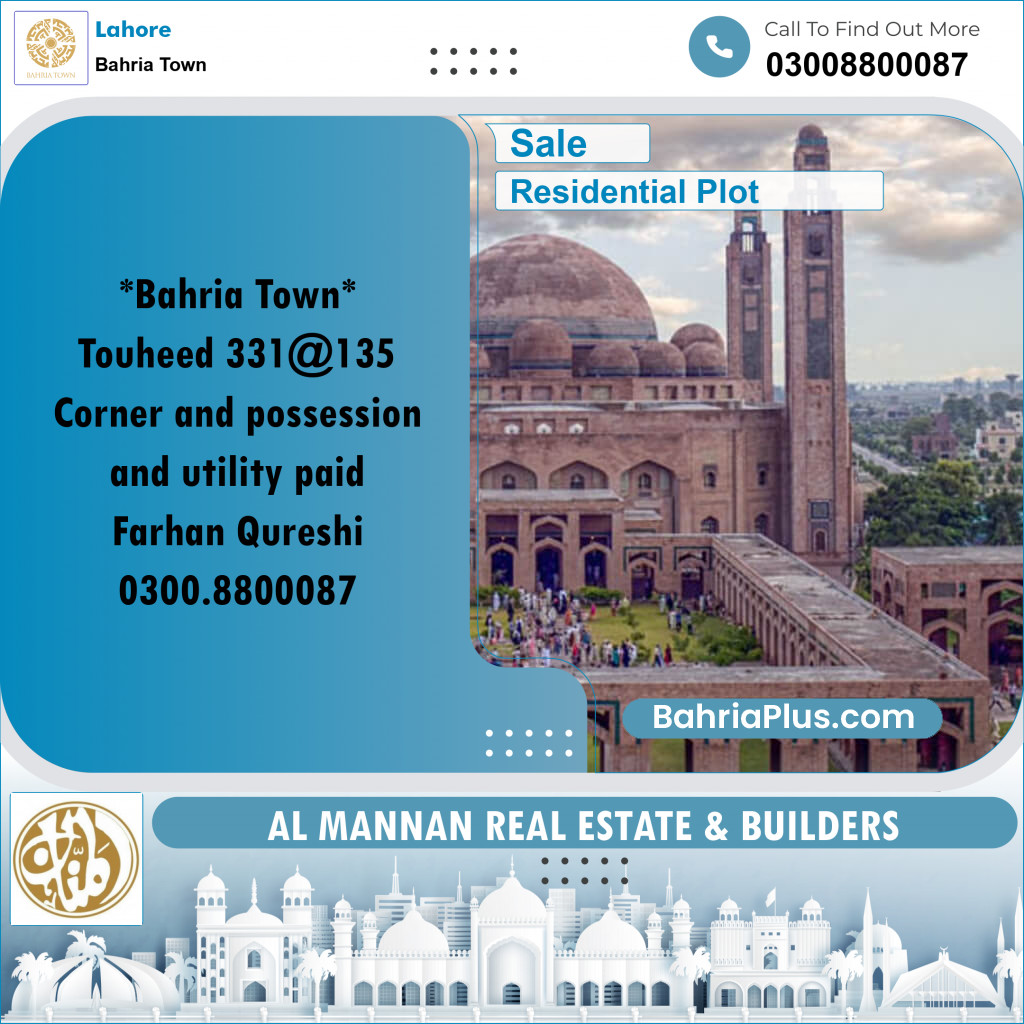 Residential Plot for Sale in Bahria Town, Lahore - (BP-155869)