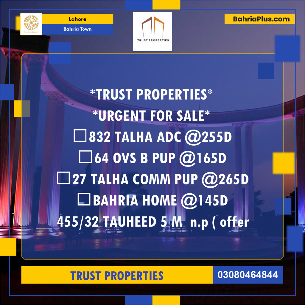 Residential Plot for Sale in Bahria Town, Lahore - (BP-155870)