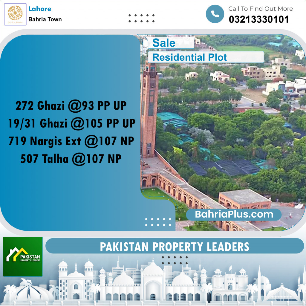 Residential Plot for Sale in Bahria Town, Lahore - (BP-155882)