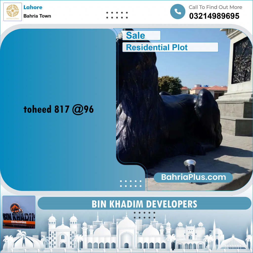 Residential Plot for Sale in Sector F - Tauheed Block -  Bahria Town, Lahore - (BP-155953)