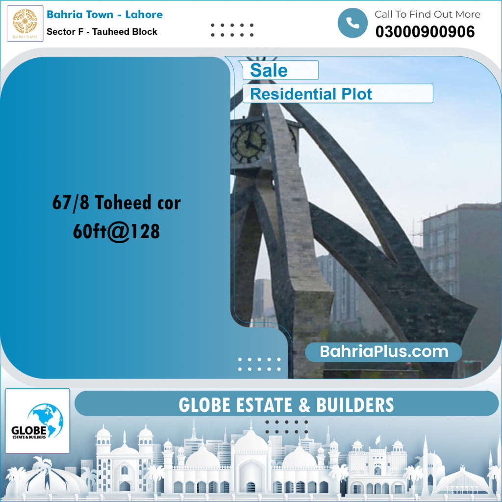 Residential Plot for Sale in Sector F - Tauheed Block -  Bahria Town, Lahore - (BP-155954)