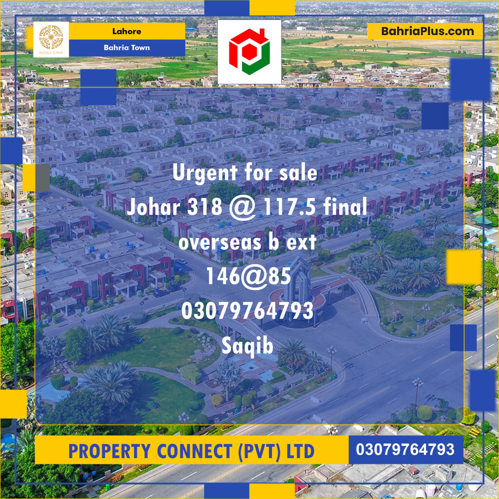 Residential Plot for Sale in Sector E - Johar Block -  Bahria Town, Lahore - (BP-156019)