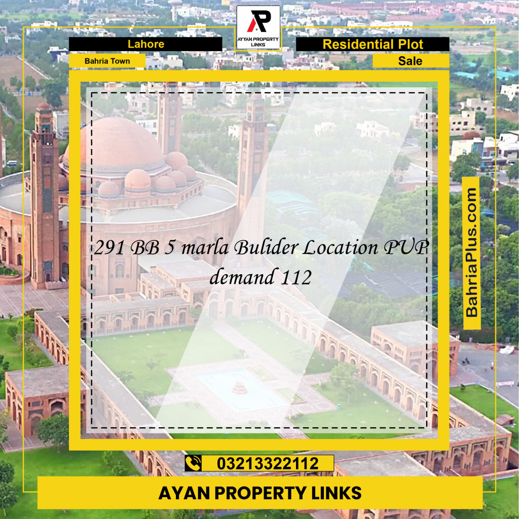 Residential Plot for Sale in Sector D - BB Block -  Bahria Town, Lahore - (BP-156023)