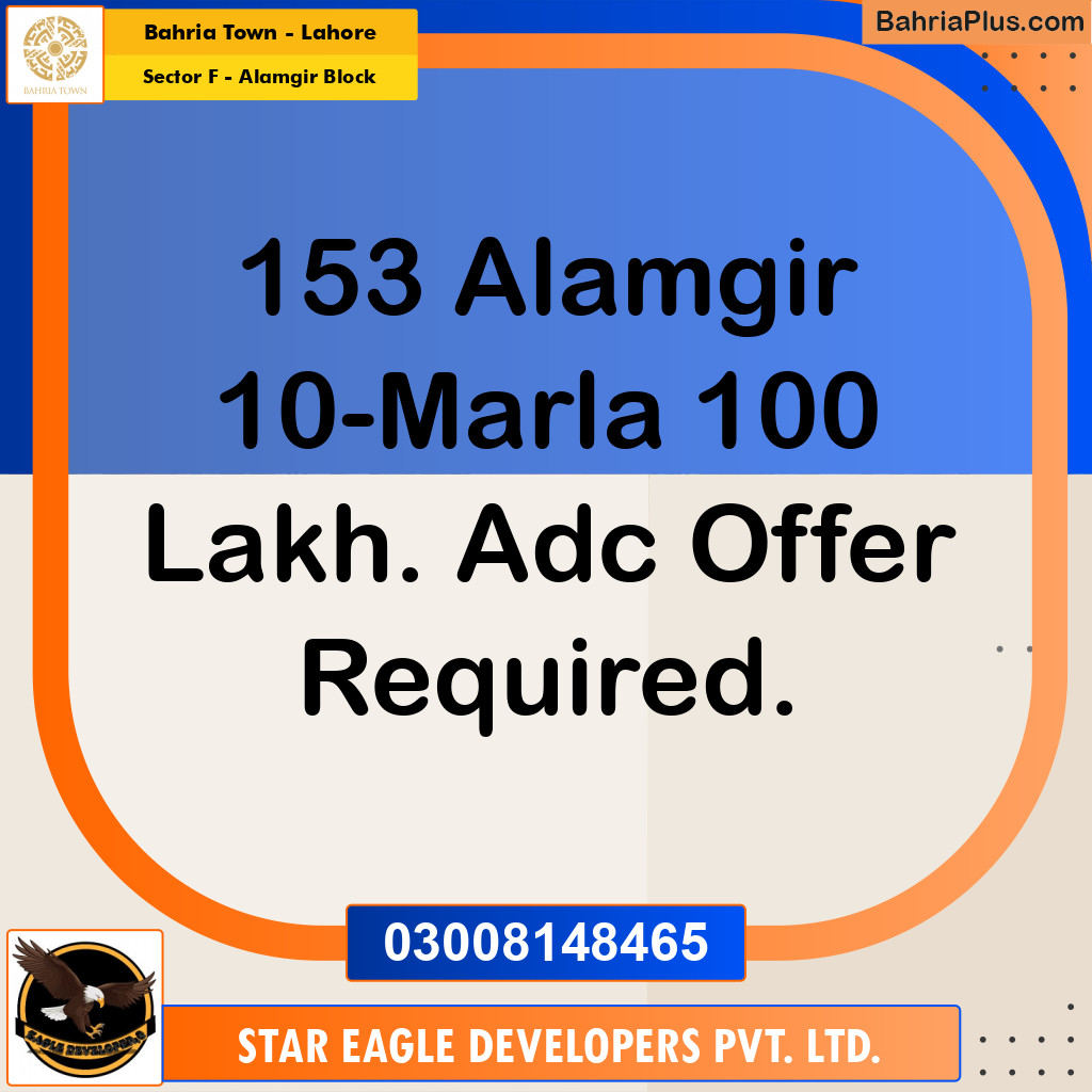 Residential Plot for Sale in Sector F - Alamgir Block -  Bahria Town, Lahore - (BP-156026)