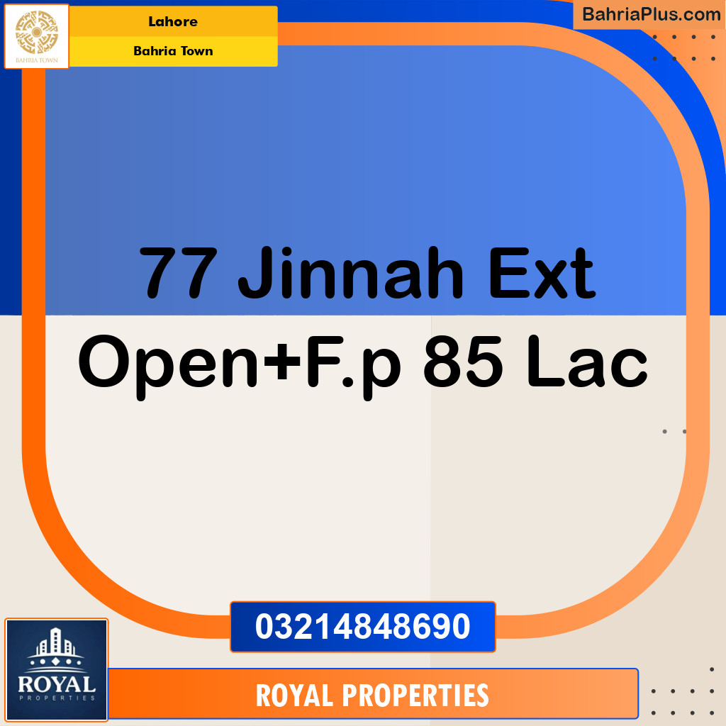 Residential Plot for Sale in Sector E - Jinnah Ext. Block - Bahria Town, Lahore - (BP-156032)